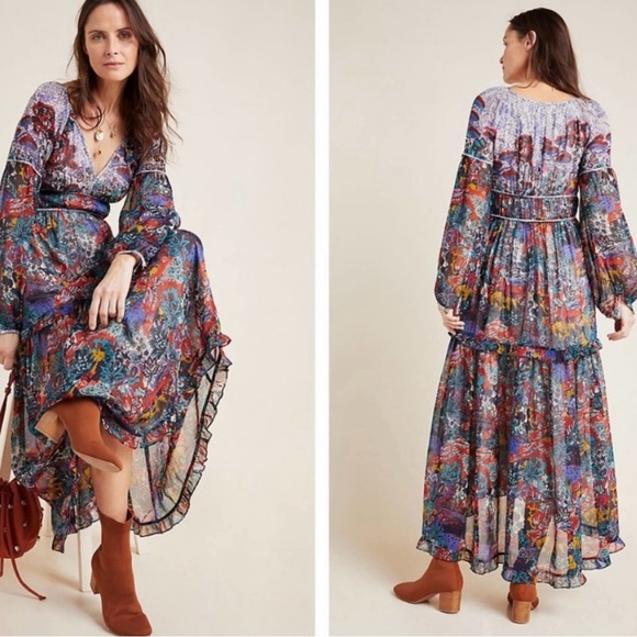 Anthropologie Maeve Annabelle Print Maxi Dress - Picture 2 of 4